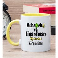 Hediye Dükkanı Kişiye Özel Muhasebe ve Finansman Öğretmeni Sarı Kupa Bardak