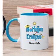 Hediye Dükkanı Kişiye Özel Mutfağın Kraliçesi Mavi Kupa