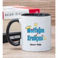 Hediye Dükkanı Kişiye Özel Mutfağın Kraliçesi Siyah Kupa