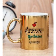 Hediye Dükkanı Kişiye Özel Müzik Öğretmeni Gold Kupa Bardak
