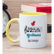Hediye Dükkanı Kişiye Özel Müzik Öğretmeni Sarı Kupa Bardak