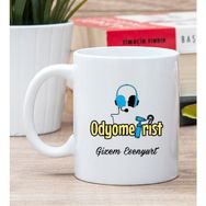 Hediye Dükkanı Kişiye Özel Odyometrist Baskılı Beyaz Kupa Bardak