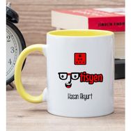 Hediye Dükkanı Kişiye Özel Optisyen Baskılı Sarı Kupa Bardak