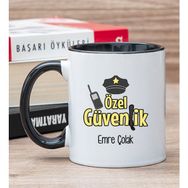 Hediye Dükkanı Kişiye Özel Özel Güvenlik Baskılı Siyah Kupa Bardak