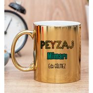 Hediye Dükkanı Kişiye Özel Peyzaj Mimarı Baskılı Gold Kupa Bardak