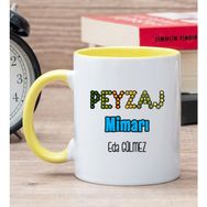 Hediye Dükkanı Kişiye Özel Peyzaj Mimarı Baskılı Sarı Kupa Bardak