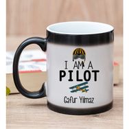Hediye Dükkanı Kişiye Özel Pilot Baskılı Sihirli Kupa Bardak