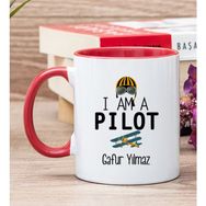 Hediye Dükkanı Kişiye Özel Pilot Kırmızı Kupa