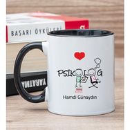 Hediye Dükkanı Kişiye Özel Psikolog Siyah Kupa Bardak