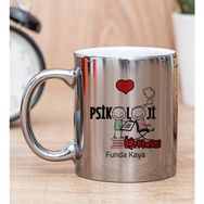 Hediye Dükkanı Kişiye Özel Psikoloji Öğretmeni Silver Kupa Bardak