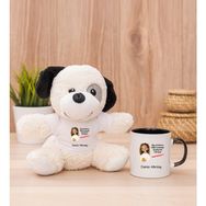 Hediye Dükkanı Kişiye Özel Ruh Eşimi Nasıl Bulayım Esprili Siyah Kupa Bardak ve Peluş Köpek