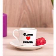 Hediye Dükkanı Kişiye Özel Sevgililere Özel İsim Yazılı Porselen Türk Kahvesi Fincanı