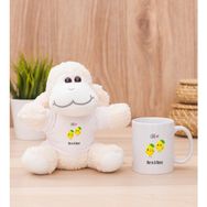 Hediye Dükkanı Kişiye Özel Sevimli Limonlar Beyaz Kupa Bardak ve Peluş Koyun