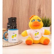Hediye Dükkanı Kişiye Özel Sevimli Limonlar Mavi Kupa Bardak ve Peluş Civciv