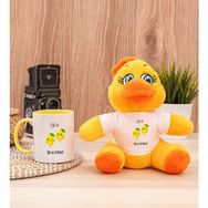 Hediye Dükkanı Kişiye Özel Sevimli Limonlar Sarı Kupa Bardak ve Peluş Civciv