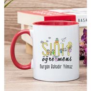 Hediye Dükkanı Kişiye Özel Sınıf Öğretmeni Kırmızı Kupa