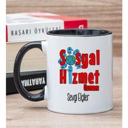 Hediye Dükkanı Kişiye Özel Sosyal Hizmet Uzmanı Siyah Kupa Bardak