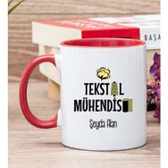 Hediye Dükkanı Kişiye Özel Tekstil Mühendisi Kırmızı Kupa
