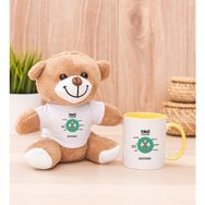 Hediye Dükkanı Kişiye Özel Terazi Burcuna Hediye Sarı Kupa Bardak ve Peluş Ayıcık