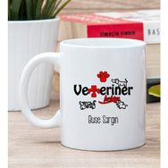 Hediye Dükkanı Kişiye Özel Veteriner Hekim Beyaz Kupa Bardak