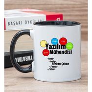 Hediye Dükkanı Kişiye Özel Yazılım Mühendisi Siyah Kupa Bardak