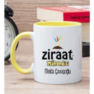 Hediye Dükkanı Kişiye Özel Ziraat Mühendisi Sarı Kupa Bardak