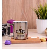Hediye Dükkanı Ziraat Mühendisi Ahşap Altlıklı Mumlu Silver Kupa Bardak