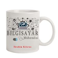 Hediye Rengi İsme Özel Bilgisayar Mühendisi Temalı M2 Kupa Bardak