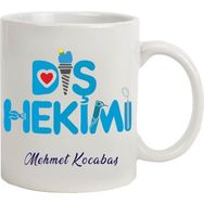 Hediye Rengi İsme Özel Diş Hekimi Temalı Kupa Bardak