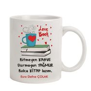 Hediye Rengi İsme Özel Tasarımlı Love Book Kupa Bardak