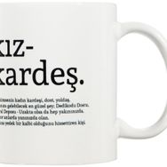 Hediye Sepeti Kız Kardeş Kelime Anlamlı Baskılı Kupa