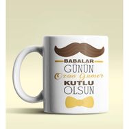 Hediye Zengini Kişiye Özel Babalar Günün Kutlu Olsun 15 Temalı Beyaz Kupa