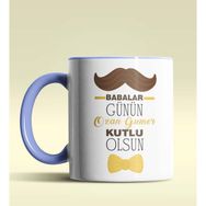 Hediye Zengini Kişiye Özel Babalar Günün Kutlu Olsun 5 Tema Mavi Renkli Kupa