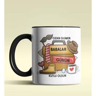 Hediye Zengini Kişiye Özel Babalar Günün Kutlu Olsun Tasarımlı Beyaz Kupa