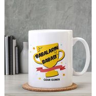 Hediye Zengini Kişiye Özel Babaların Babası Tasarımlı Beyaz Kupa