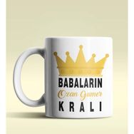 Hediye Zengini Kişiye Özel Babaların Kralı 3 Tasarımlı Beyaz Kupa