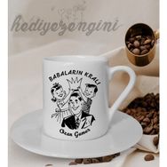 Hediye Zengini Kişiye Özel Babaların Kralı Temalı Beyaz Kahve Fincanı