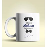 Hediye Zengini Kişiye Özel Benim Babam Kahramanım Tasarımlı Beyaz Kupa Bardak