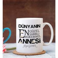 Hediye Zengini Kişiye Özel Dünyanın En Güzel Annesi Tasarımlı Beyaz Kupa Bardak