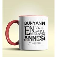 Hediye Zengini Kişiye Özel Dünyanın En Güzel Annesi Temalı Kırmızı Kupa Bardak