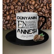 Hediye Zengini Kişiye Özel Dünyanın En Güzel Annesi Temalı Siyah Kahve Fincanı