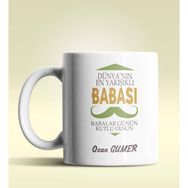Hediye Zengini Kişiye Özel Dünyanın En Yakışıklı Babası Tasarımlı Beyaz Kupa