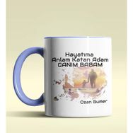 Hediye Zengini Kişiye Özel Hayatıma Anlam Katan Adam Tasarım Mavi Kupa Bardak