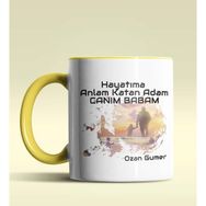 Hediye Zengini Kişiye Özel Hayatıma Anlam Katan Adam Tasarım Sarı Kupa Bardak