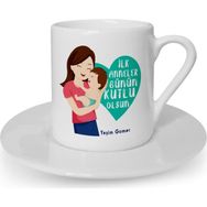 Hediye Zengini Kişiye Özel İlk Anneler Günün Kutlu Olsun Tasarımlı Beyaz Kahve Fincanı