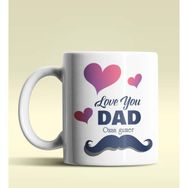 Hediye Zengini Kişiye Özel Love You Dad Tasarımlı Beyaz Kupa Bardak