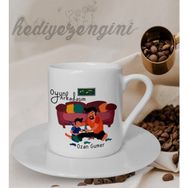 Hediye Zengini Kişiye Özel Oyun Arkadaşım Temalı Beyaz Kahve Fincanı