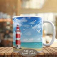 HEDIYELIK-1284-11467 Deniz Feneri İllüstrasyon Kupa Bardak