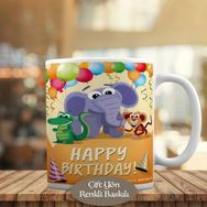 HEDIYELIK-703 Happy Birthday Partideki Hayvanlar Kupa Bardak