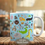 HEDIYELIK-9141 Animals Yabani Doğa Hayvanları Baskılı Kupa Bardak